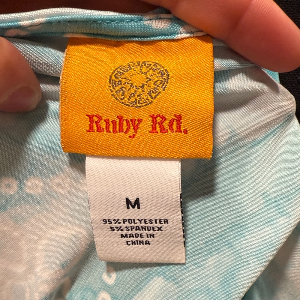 Ruby Rd Blue Long Sleeve Blouse - Picture 9 of 9